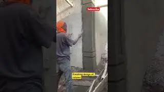 Wow!! Finishing design of column#cement#mortar#shorts