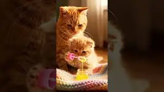 Cute Orange Tabby Cat & Kitten's Epic Bubble Blowing Challenge 🫧  Mochi & Miso's Bubble Fun
