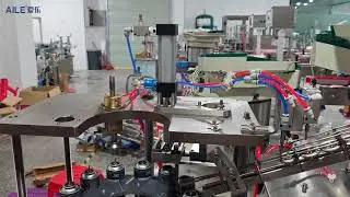 AILE 60CPM ButaneGas Aerosol Valve Feeding Machine Lighter Valve Feeding Machine Show(Right to Left)