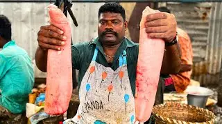 25KG BIG SHEELA (BARRACUDA) FISH EGGS CUTTING BY SPEED SELVAM | HD VIDEO | IN KASIMEDU|CUTTING FOCUS