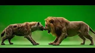 🦁 VFX Green Screen Lion vs Hyena &ndash; FREE GREEN SCREEN