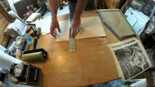 Printing a woodcut: 