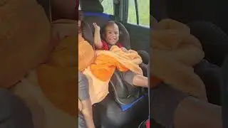 This little one sings wheels on the bus as we drive our car. #shorts #short #shortvideo