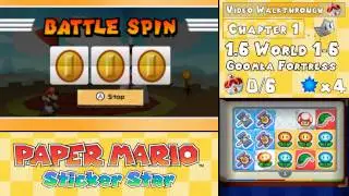 Paper Mario: Sticker Star Walkthrough 1.6 (World 1-6) Goomba Fortress