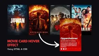Movie Card Hover Effect Using HTML & CSS | devRasen | Responsive Card Hover Effect