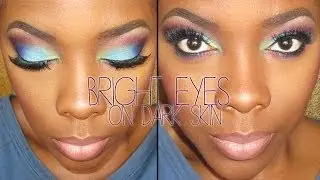 BRIGHT EYESHADOW on dark skin TUTORIAL │Tamekans