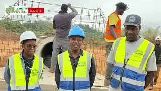 Gabon/Lebamba : Leader Service à pied d'œuvre sur le chantier de la voie de contournement.