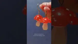 handmade shrink plastic mushroom earrings #fairycore #earrings