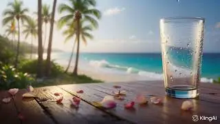 Extreme Close-Up Ocean Foam 🌊 Ultra-Realistic Tropical Beach Caf&eacute; Vibes