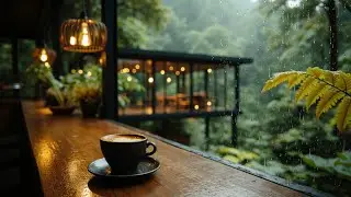 Cozy Forest View Jazz | Relaxing Rain & Coffee Ambiance for Deep Focus & Study