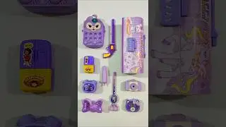 Superb Purple Stationery Items, Pouch, Pen, Sharpener, Erasner #schoolstationery #stationery #purple