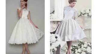 Tea Length Dresses with Sleeves for Wedding