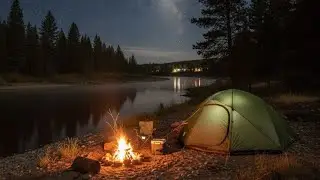 Solo camping by the River | Cooking on a Finnish Candle