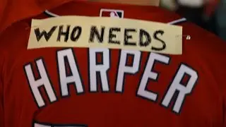 Bryce Harper reacts to being booed at Nats Park
