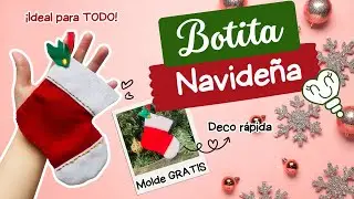 BOTITA NAVIDEÑA Hermosa 🎄 Súper Fácil + Molde GRATIS (Guirnalda/Árbol/Pared)
