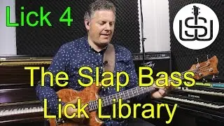 Slap Bass Library Lick 4 bass lesson by Scott Whitley - Em Funk Lick