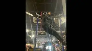 one arm weighted pull-ups , dropset into one arm assisted pull-ups . #calisthenics #gym #pullups