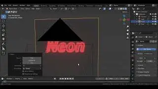 how to easily make neon text in blender