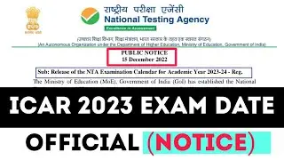 ICAR 2023 || Exam Dates Conform By NTA || Agricultural BuddY