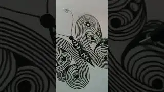 Butterfly + Zentangle 🦋🖤 #butterfly #beauty #zentangle #artandcraft #mindfulness #easydrawing