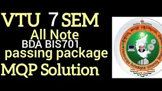 BDA VTU 7 sem important model questions passing package with all Notes link in description 