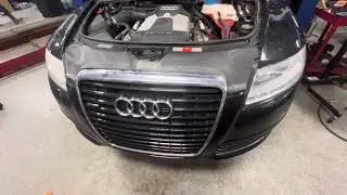 КАК СНЯТЬ НАКЛАДКУ ПЕРЕДНЕГО БАМПЕРА НА AUDI A6 2009 ГОДА