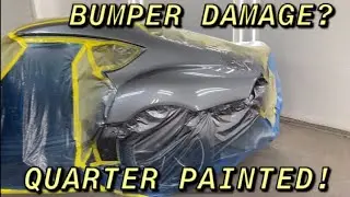 Rebuilding a Wrecked 2021 Toyota Supra !!! Part 7 Painting Quarter Panel!! More Bumper Damage!