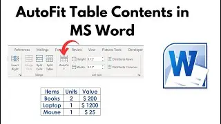 How to AutoFit Table Contents in MS Word | Resize Table Automatically in Microsoft Word