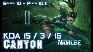 DWG Canyon NIDALEE vs KARTHUS Jungle - Patch 10.11 KR Ranked