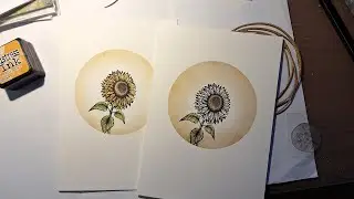 Herfstkaarten met Lavinia stempels, Sunflower.