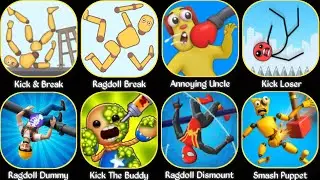 Rogdoll Dummy,Kick The Buddy,Ragdoll Break,Annoying Uncle Punch,Kick Loser,Smash Puppet,Ragdol Game 