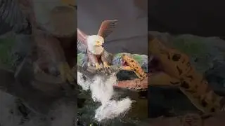 Eagle vs Anaconda Snake Battle 🦅🐍 | Polymer Clay & Resin Wildlife Diorama | Predator Fight Scene