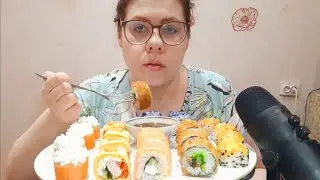 Мукбанг Роллы🍣/Спасла котёнка🐈🥲