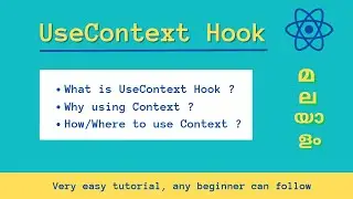 UseContext Hook in detail - React JS | Very easy tutorial for beginners | MALAYALAM | #jsx #react