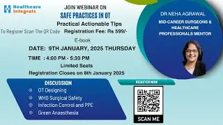 Webinar 9th Jan 2025 | Safe Practices OT | OT Design | PPE | Green Anaesthesia | Dr Neha Agrawal
