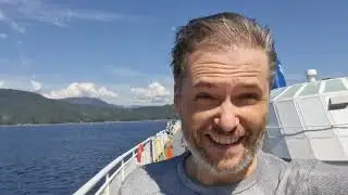 George in Vancouver - On the windy ferry from Horseshoe Bay to Langdale and Gibsons