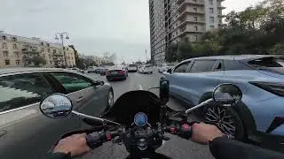 Baku City Ride Babek prospect to fountain square