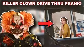 *NEW* Scary Clown Drive Thru Prank!! (they got mad)
