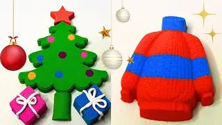 Satisfying Video | How to Make a Rainbow Christmas Tree with Kinetic Sand| ASMR Relaxing 🎄122