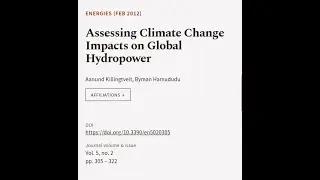 Assessing Climate Change Impacts on Global Hydropower | RTCL.TV