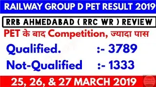 RRB AHMEDABAD [ WR ] Group D PET RESULT 2019