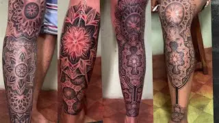Most Popular Half Seleve Gemotric Leg Tattoo Designs |Tattooist_Sushant|