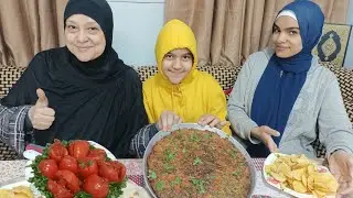 صنية العجه المصريه🫓. مع الطماطم المخلله🍅. شكل وطعم تحفه