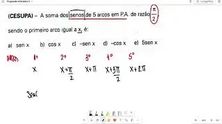 (CESUPA) - A soma dos senos de 5 arcos em P A de razão pi\2, sendo o primeiro termo igual a x é: