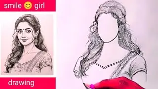&ldquo;Cute Smile Girl Drawing | Pencil Sketch Art | Beautiful Girl Face Drawing #subscribe #smile #girl 