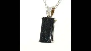 Rare Nuummite Gemstone Silver Pendant