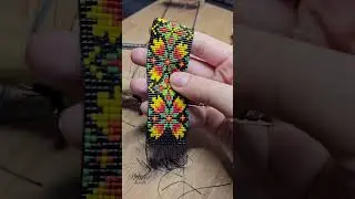 My favorite beaded bracelet made on a loom using Miyuki Delica beads.