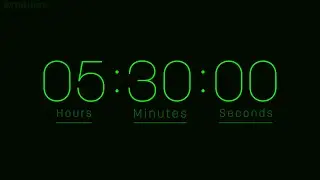 5 Hours and 30 Minutes Countdown Timer with Alarm & Time Markers / Chapters - Rounded Green.