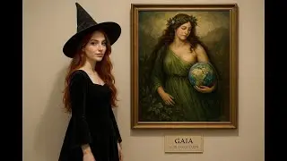 Witch with Gaia Goddess of Earth