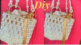 HOW TO MAKE PEARL BEADED BAG THE SIMPLE WAY/DETAILED TUTORIAL ON HOW BEAD BAGS ARE MADE/DIY BEAD BAG